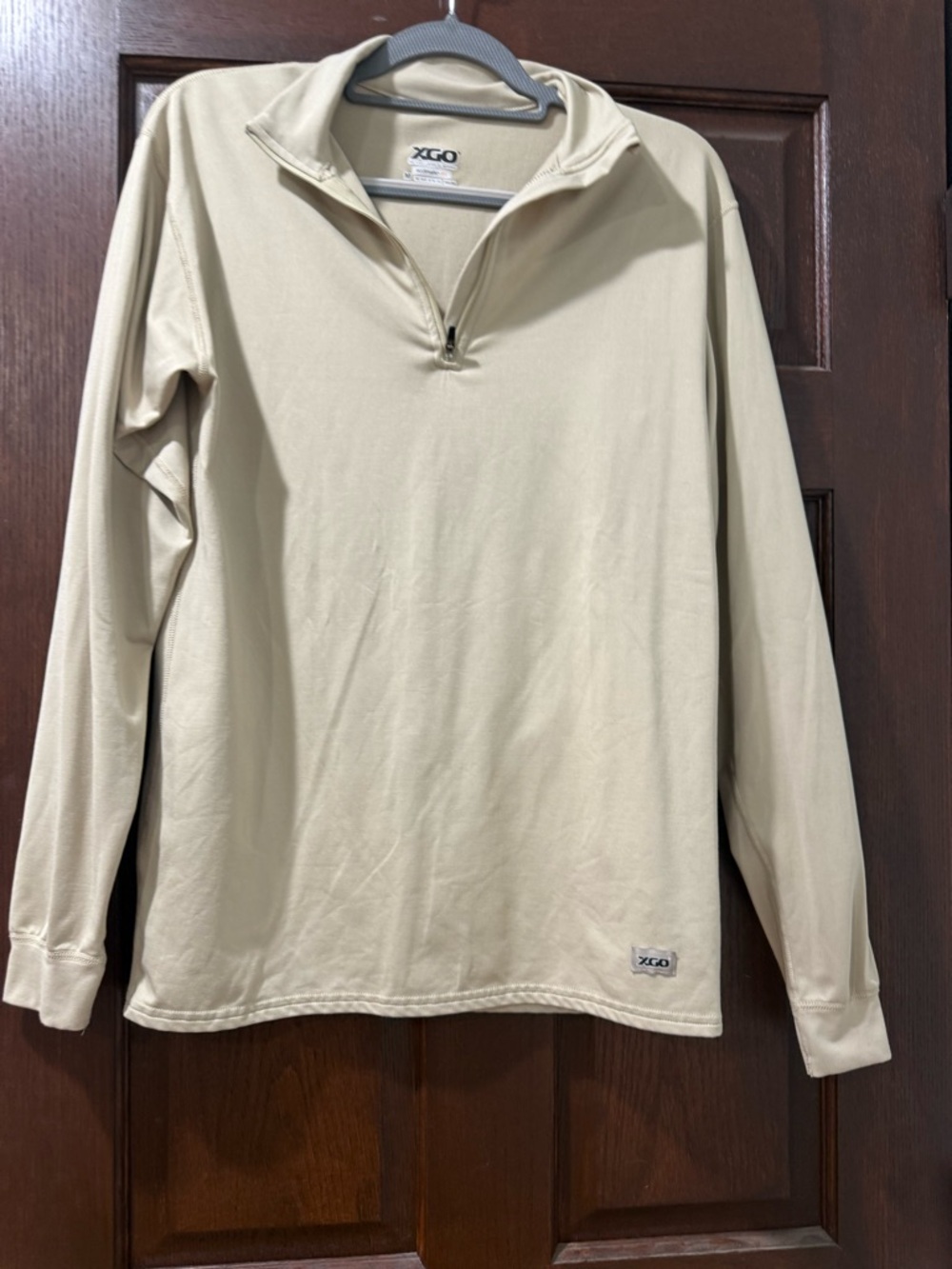Men's Long Sleeve Quarter-Zip Pullover - Beige